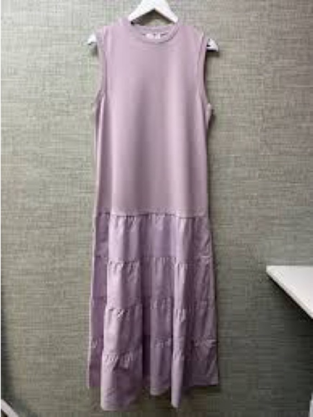 Ted Baker Lavender Sleeveless Tiered Maxi Dress with Pockets 100% Cotton Size 6